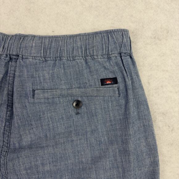 Faherty Essential Chambray Short 6.5" Drawstring Size Small indigo Dye NEW - Picture 10 of 15